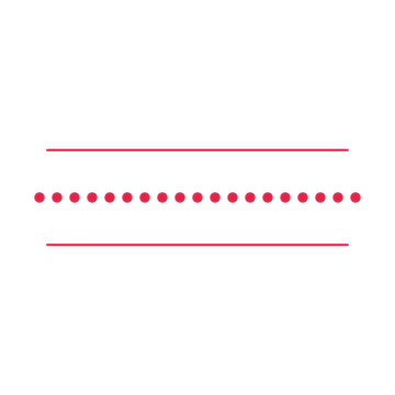 A decorative divider with 19 dot motifs arranged in a line, between two fine horizontal rules.