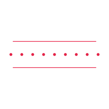 A decorative divider with 9 dot motifs arranged in a line, between two fine horizontal rules.