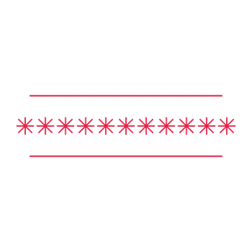 A decorative divider with 11 fan motifs arranged in a line, between two fine horizontal rules.