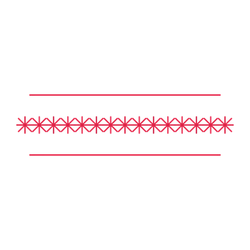 A decorative divider with 15 fan motifs arranged in a line, between two fine horizontal rules.