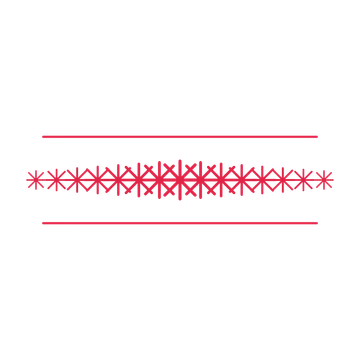 A decorative divider with 15 fan motifs arranged in a tapered, between two fine horizontal rules.