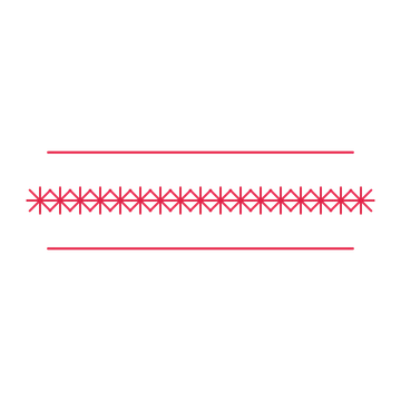A decorative divider with 17 fan motifs arranged in a line, between two fine horizontal rules.
