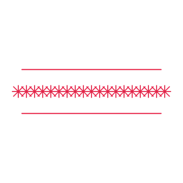 A decorative divider with 19 fan motifs arranged in a line, between two fine horizontal rules.