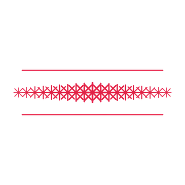 A decorative divider with 19 fan motifs arranged in a tapered, between two fine horizontal rules.