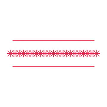 A decorative divider with 21 fan motifs arranged in a line, between two fine horizontal rules.