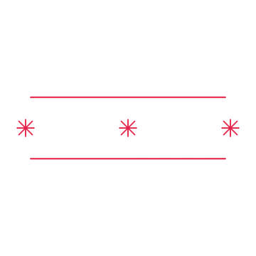 A decorative divider with 3 fan motifs arranged in a line, between two fine horizontal rules.