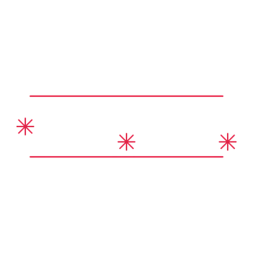 A decorative divider with 3 fan motifs arranged in a wave, between two fine horizontal rules.