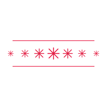 A decorative divider with 7 fan motifs arranged in a tapered, between two fine horizontal rules.