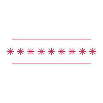 A decorative divider with 9 fan motifs arranged in a line, between two fine horizontal rules.