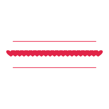 A decorative divider with 21 heart motifs arranged in a line, between two fine horizontal rules.