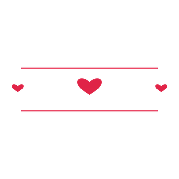 A decorative divider with 3 heart motifs arranged in a tapered, between two fine horizontal rules.