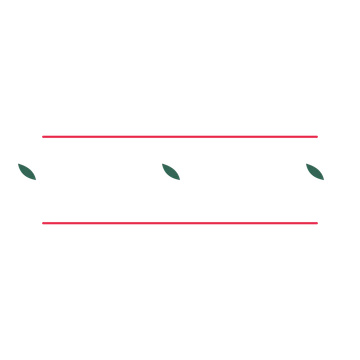 A decorative divider with 3 leaf motifs arranged in a line, between two fine horizontal rules.