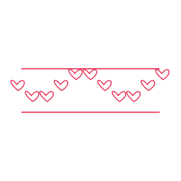 A decorative divider with 11 loop motifs arranged in a wave, between two fine horizontal rules.
