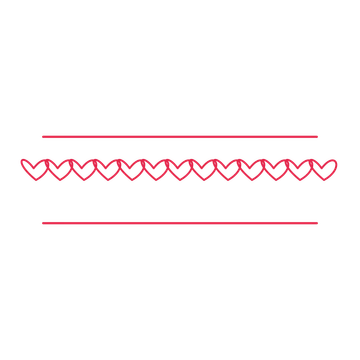 A decorative divider with 13 loop motifs arranged in a line, between two fine horizontal rules.