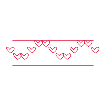 A decorative divider with 13 loop motifs arranged in a wave, between two fine horizontal rules.