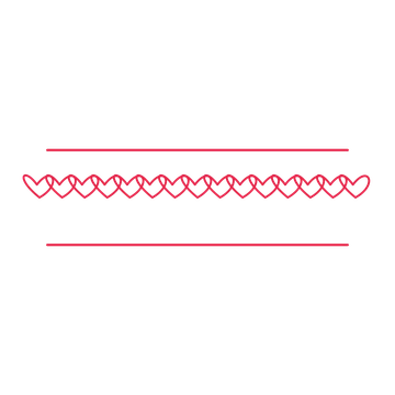 A decorative divider with 15 loop motifs arranged in a line, between two fine horizontal rules.