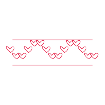 A decorative divider with 15 loop motifs arranged in a wave, between two fine horizontal rules.