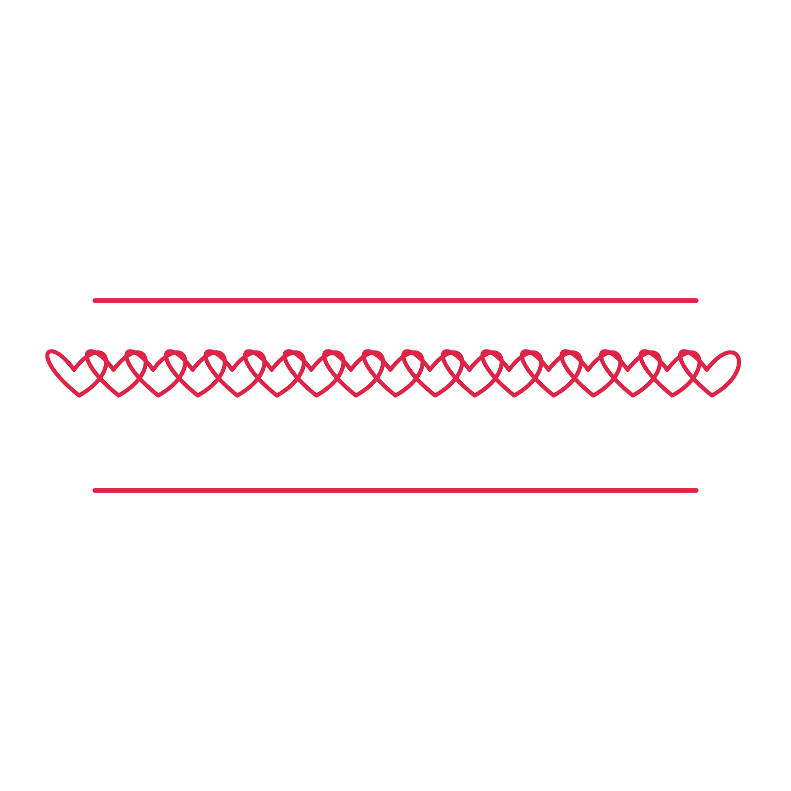 A decorative divider with 17 loop motifs arranged in a line, between two fine horizontal rules.