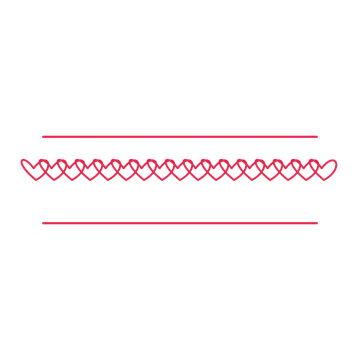A decorative divider with 17 loop motifs arranged in a line, between two fine horizontal rules.