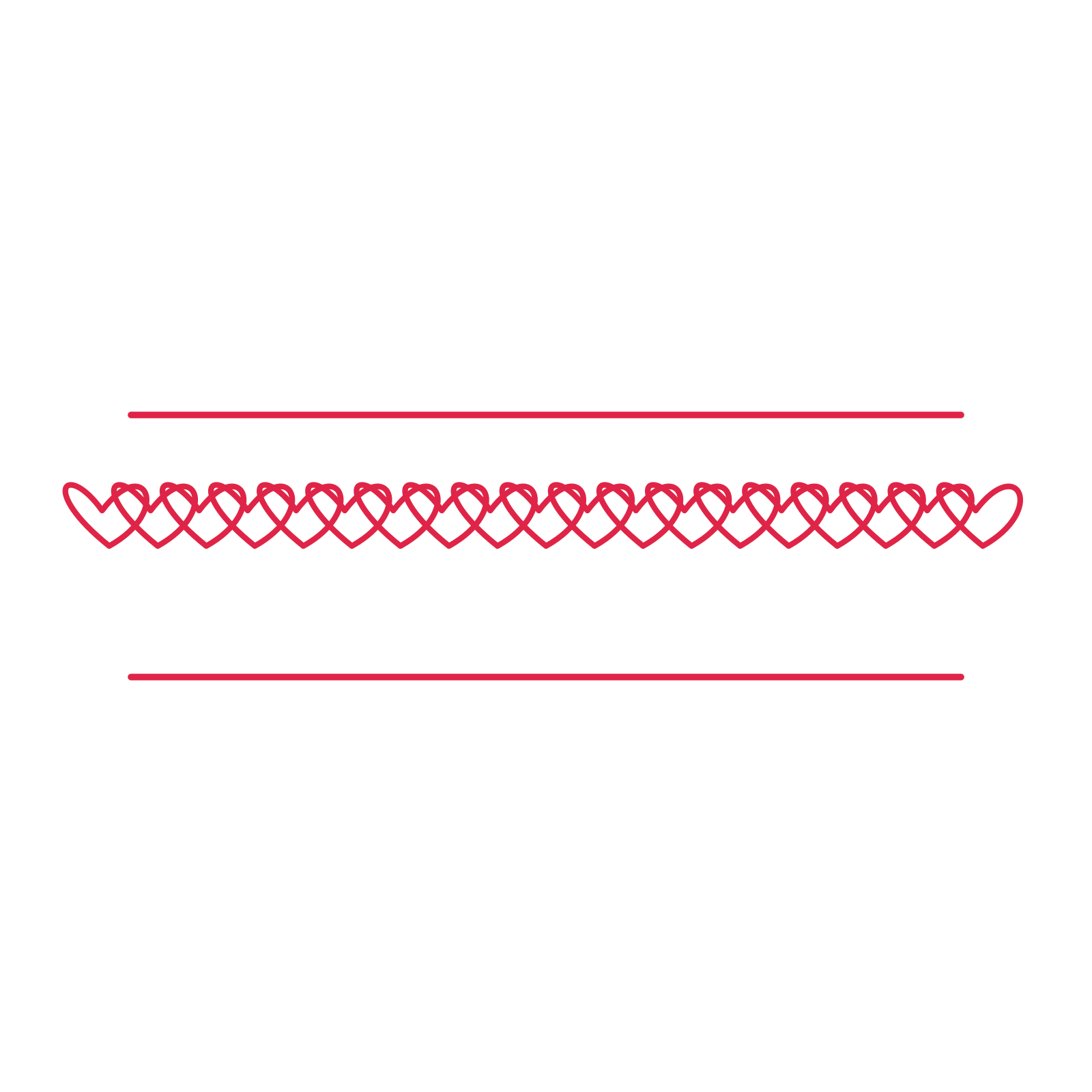 A decorative divider with 19 loop motifs arranged in a line, between two fine horizontal rules.