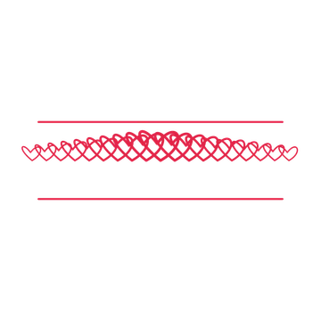 A decorative divider with 19 loop motifs arranged in a tapered, between two fine horizontal rules.
