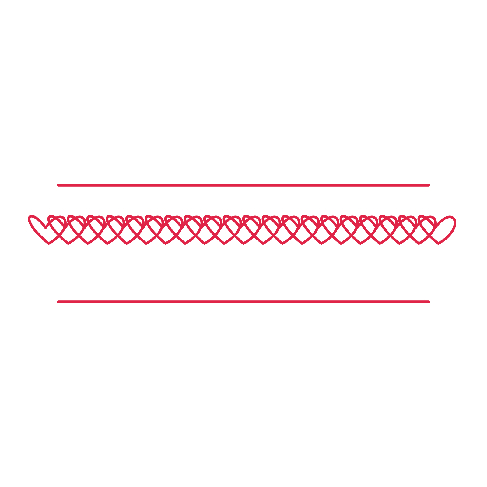 A decorative divider with 21 loop motifs arranged in a line, between two fine horizontal rules.