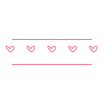 A decorative divider with 5 loop motifs arranged in a line, between two fine horizontal rules.