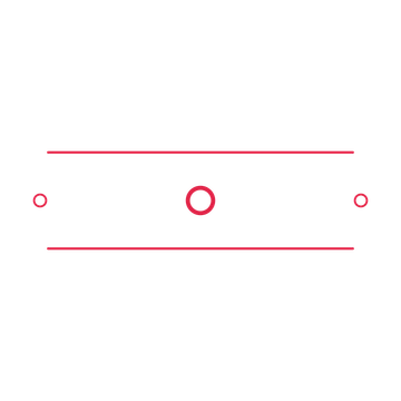 A decorative divider with 3 ring motifs arranged in a tapered, between two fine horizontal rules.