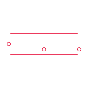 A decorative divider with 3 ring motifs arranged in a wave, between two fine horizontal rules.