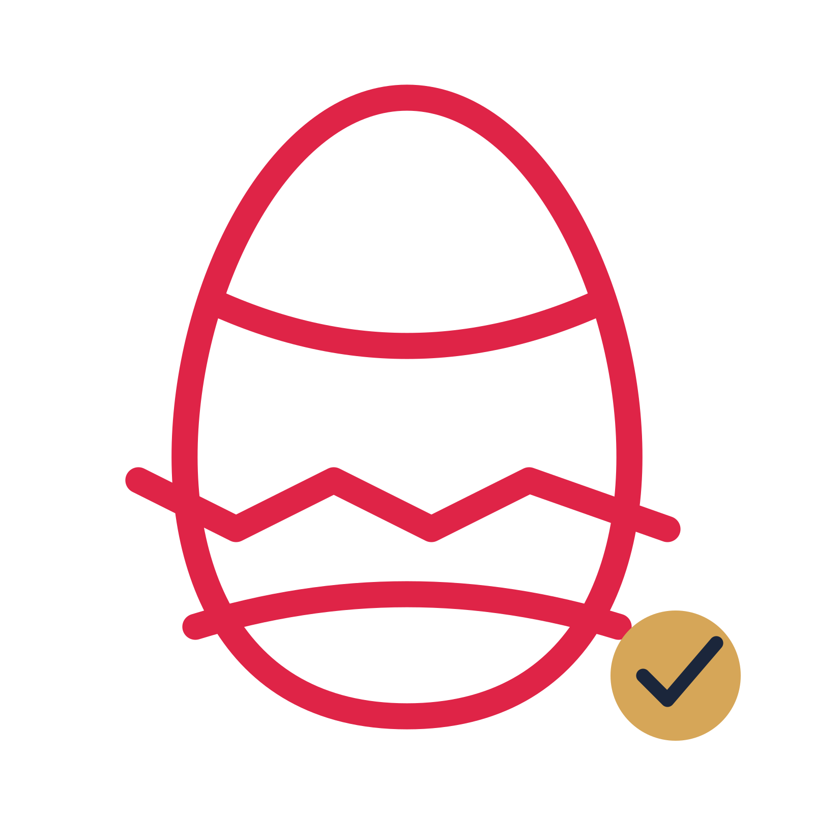 Decorated Easter egg drawn as an accent icon with clean rounded lines.