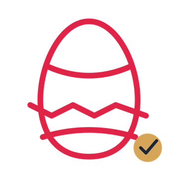 Decorated Easter egg drawn as an accent icon with clean rounded lines.