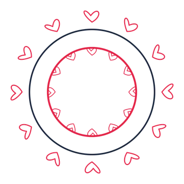 A circular emblem with 12 loop motifs, fine concentric rings and a double orbit structure.