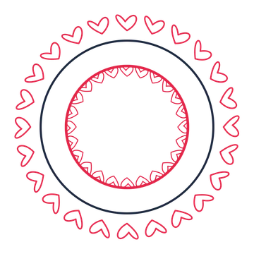 A circular emblem with 24 loop motifs, fine concentric rings and a double orbit structure.