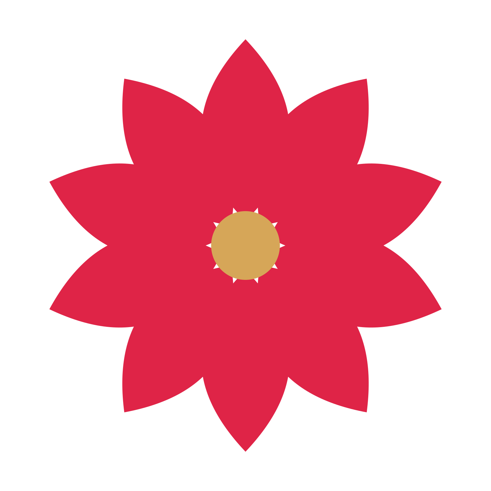 A 10-petal almond flower with a seed centre and a transparent background.