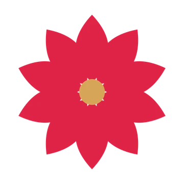 A 10-petal almond flower with a seed centre and a transparent background.
