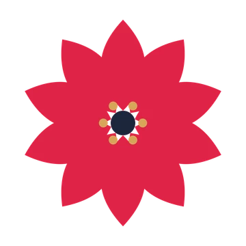 A 10-petal almond flower with a stamen centre and a transparent background.