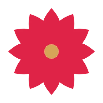 A 12-petal almond flower with a seed centre and a transparent background.
