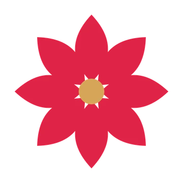 A 8-petal almond flower with a seed centre and a transparent background.