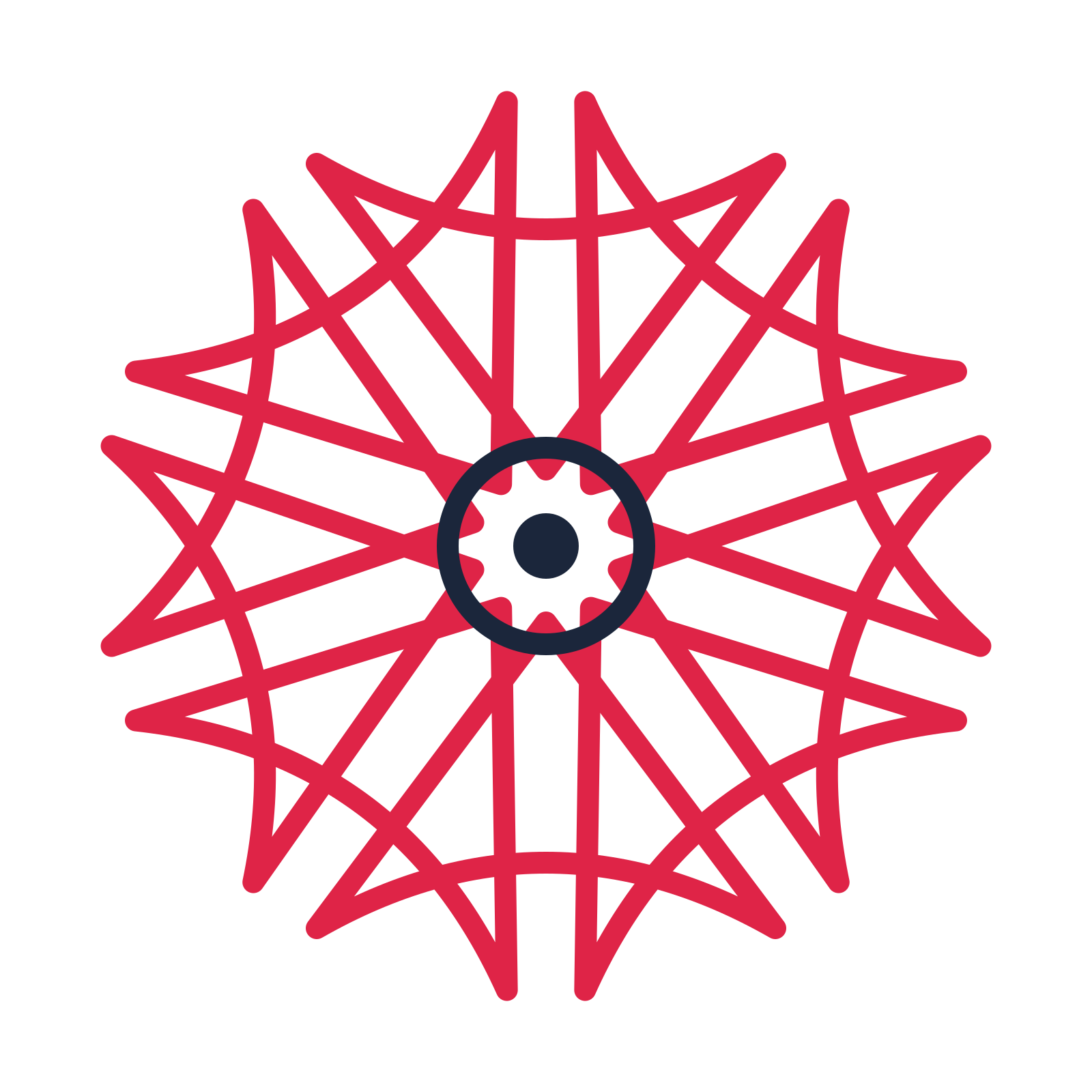 A 10-petal bell flower with a ring centre and a transparent background.