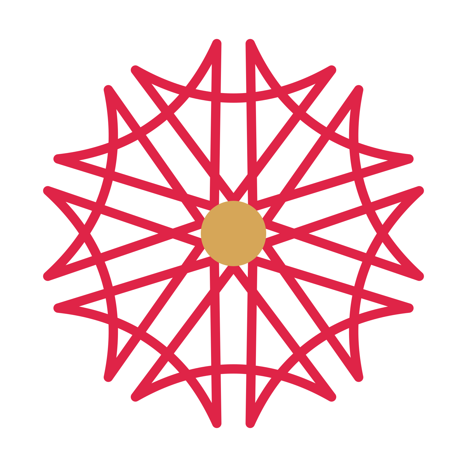 A 10-petal bell flower with a seed centre and a transparent background.