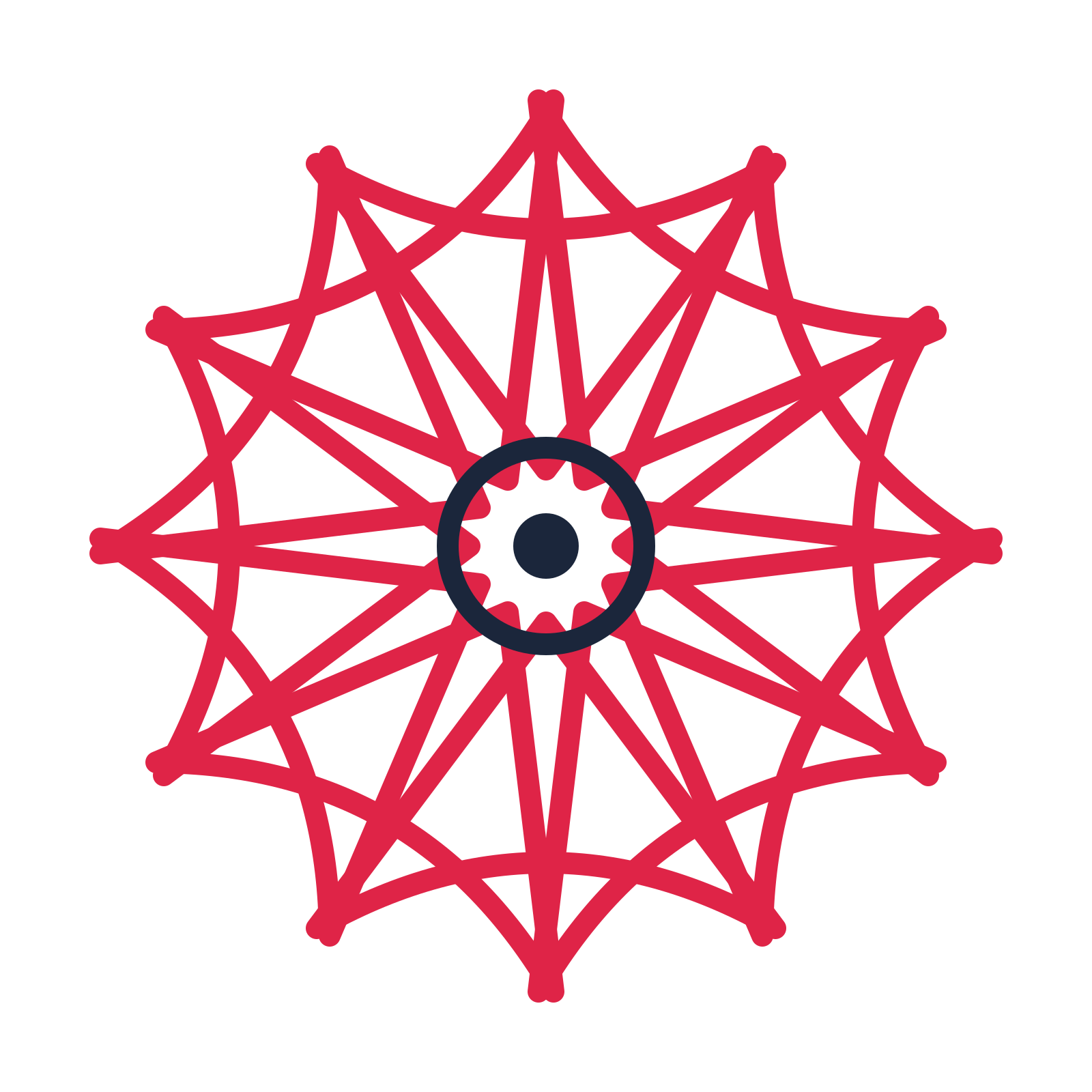 A 12-petal bell flower with a ring centre and a transparent background.
