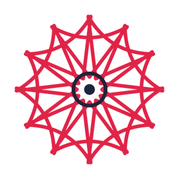 A 12-petal bell flower with a ring centre and a transparent background.