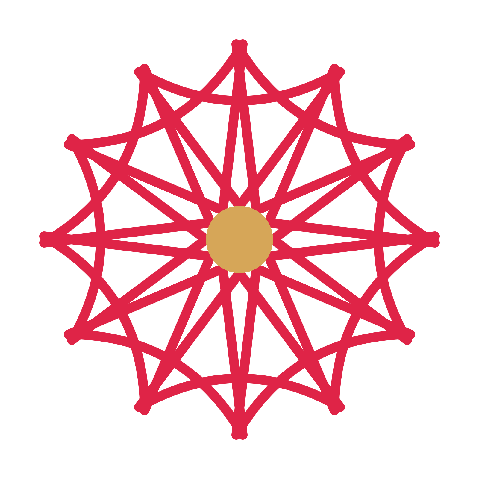 A 12-petal bell flower with a seed centre and a transparent background.
