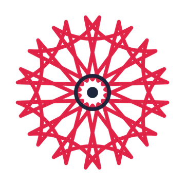 A 14-petal bell flower with a ring centre and a transparent background.