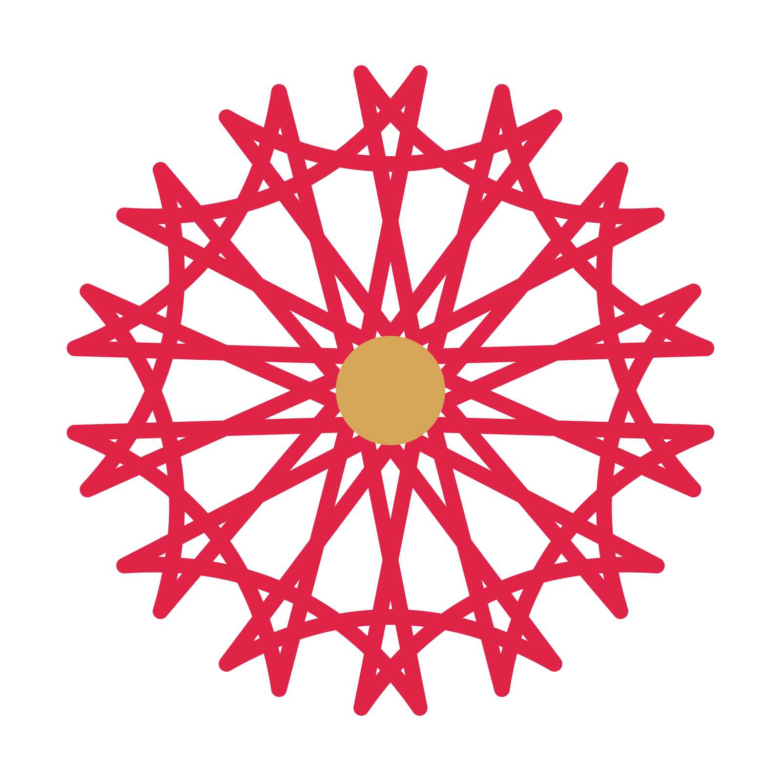A 14-petal bell flower with a seed centre and a transparent background.