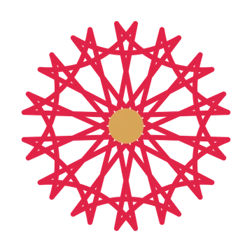 A 14-petal bell flower with a seed centre and a transparent background.