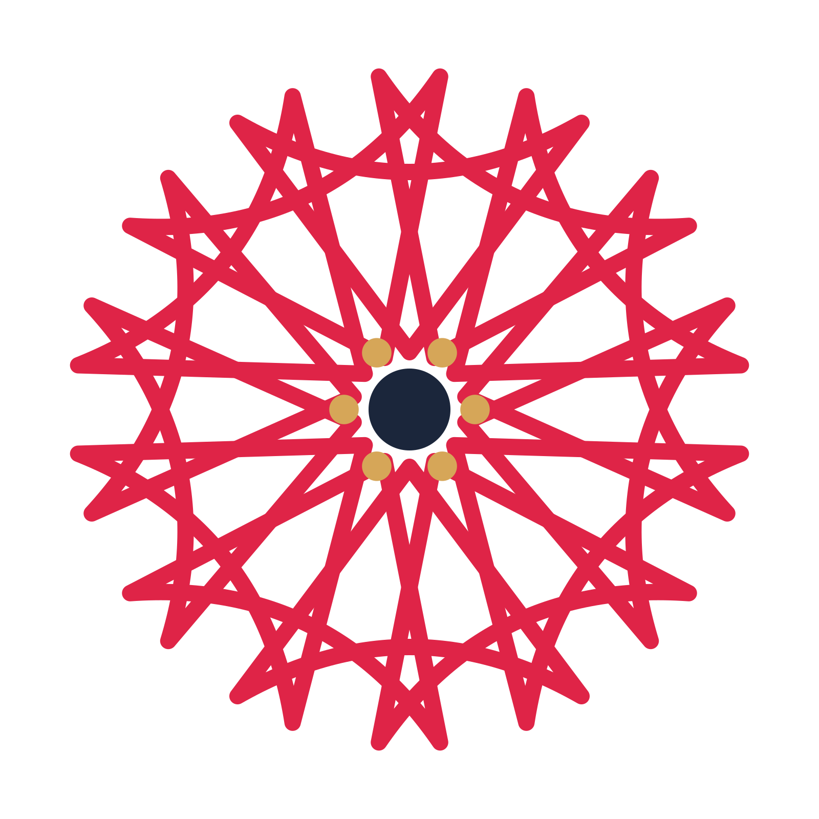 A 14-petal bell flower with a stamen centre and a transparent background.