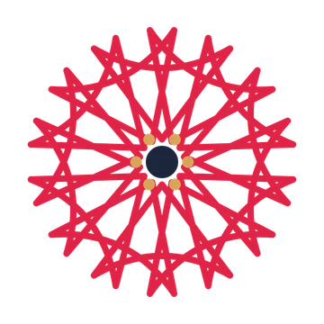 A 14-petal bell flower with a stamen centre and a transparent background.