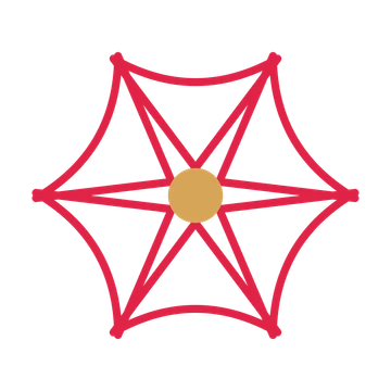A 6-petal bell flower with a seed centre and a transparent background.