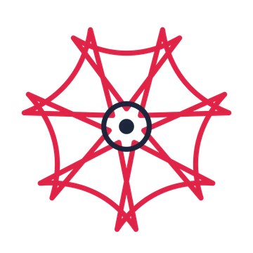 A 7-petal bell flower with a ring centre and a transparent background.